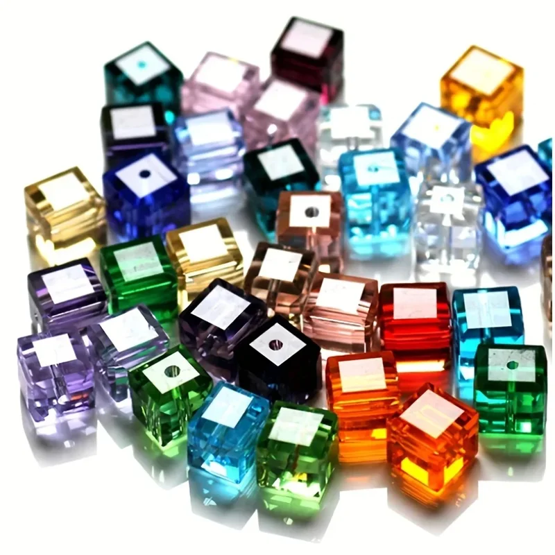 AliExpress - 50 stks 6mm Kleurrijke Kubus Glazen Kralen Spacers Voor DIY Sieraden Maken Charmante Accessoires Decoraties Ornamenten Hangers