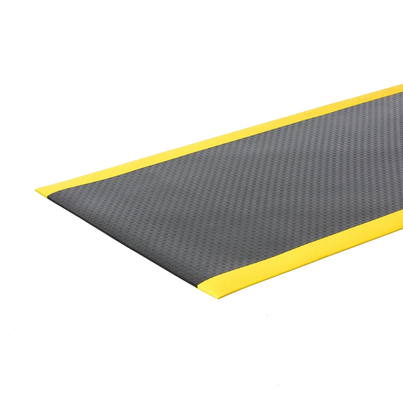 Anti-fatigue non-slip mat SECURE, full roll, 1220x18300 mm, black, yellow