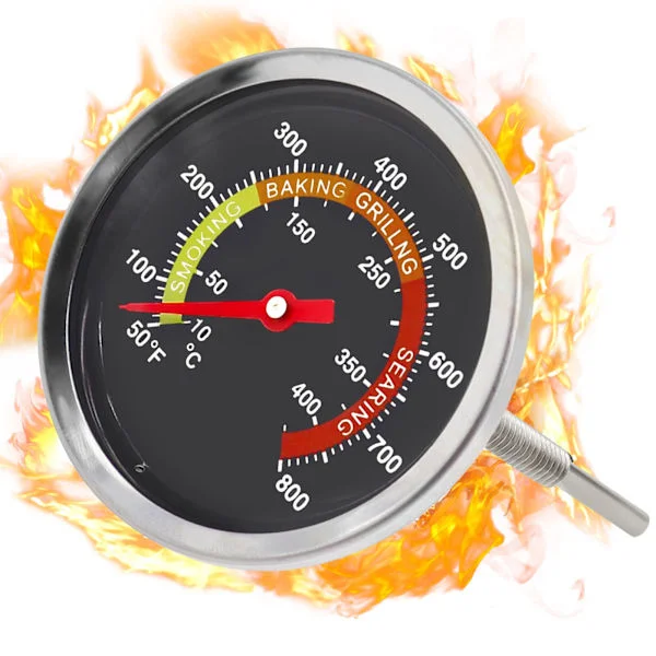 Dial Face 6cm BBQ Termometer – Nøyaktig temperaturmåler og termostat for Weber Kettle, Smoker, BBQ, Outback, Pit Boss Ceramic BBQ og andre