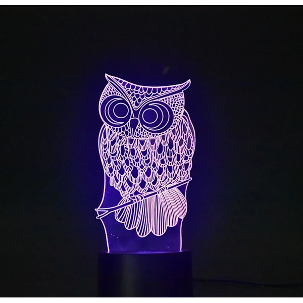 3D Nattlampe Optisk Illusjon Nattlampe Touch LED Bordlampe 7 Fargeskiftende USB-lader Drevet av Touch Switch Bord Nattlampe Vennegave (
