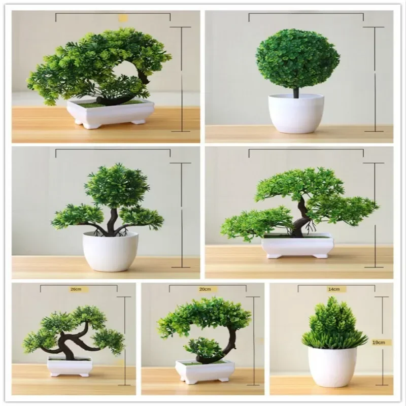 AliExpress - Künstliche Pflanzen Vergossen Bonsai Grüne Kleine Baum Pflanzen Gefälschte Blumen Topf Ornamente für Home Garten Decor Party Hotel Decor