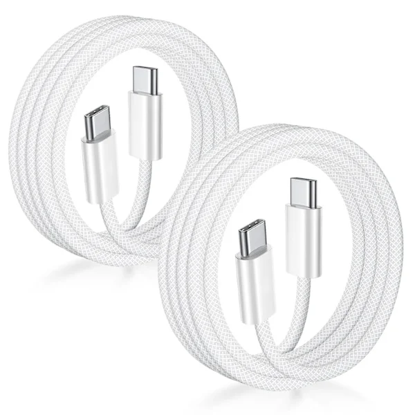 USB C till USB C Kabel 3FT Certifierad 2-pack 60W usbc Väv Snabb Laddning Typ C Laddare Sladd Kompatibel med iPhone 17/16 Pro Max Plus Samsung S23 