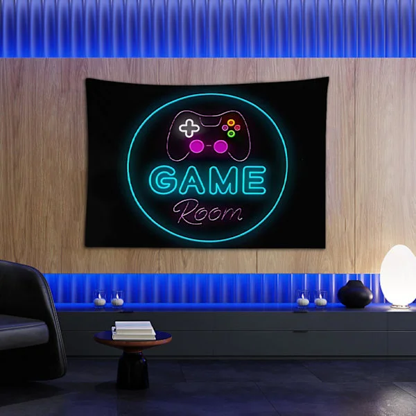 Tapestry Cool Neon Gaming Tapestry Vägg Hängande Gamer Rum Decor Poster Tapestry, Present Idéer För Pojkar