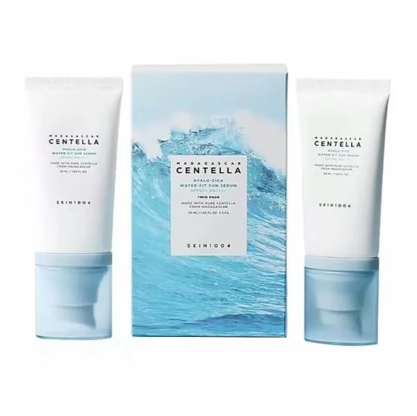 SKIN1004 Centella Hyalu-Cica Water-Fit Sun Serum UV, Koreansk solkräm SPF 50, Centella solkräm, Reseförnödenheter, Solkräm med hyaluronsyra, N