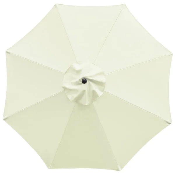 Replacement Umbrella Cover for Patio Umbrellas, Universal Cover 8 Ribs Fits 9 Foot Outdoor Canopy with Air Vent Design, Sunshade Off White