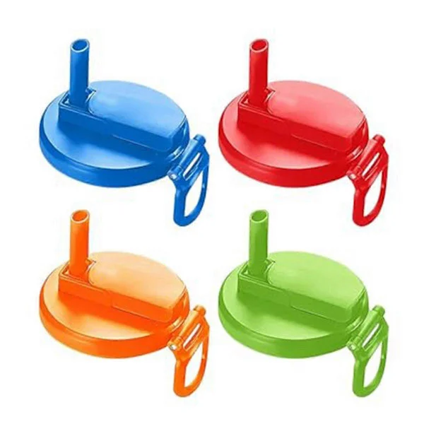 4 Färg Soda Burk Lock med Sugrör, Skydd för Öl, Juice, Soda Toppar Burk Lock med Sugrör 4st