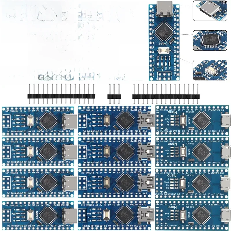 AliExpress - Mini / Typ-C / Micro USB Nano 3.0 mit dem Bootloader-kompatiblen Nano-Controller für Arduino CH340 USB-Treiber 16 MHz ATMEGA328P