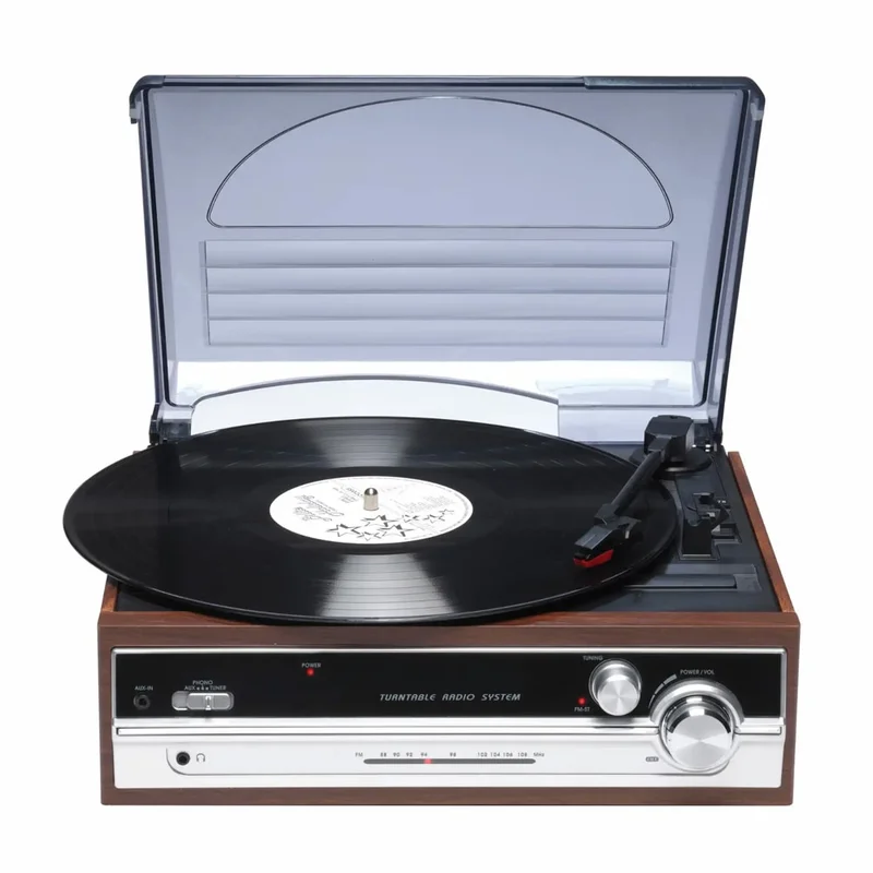 Denver VPR-190MK3 levysoitin / retro levysoitin FM-radiolla / vinyylisoitin sisäänrakennetuilla kaiuttimilla