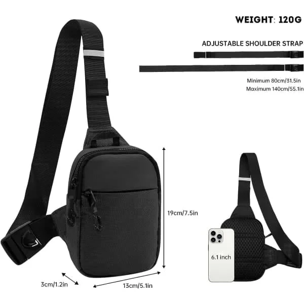 Mini Sling Bag - Small Waterproof Crossbody Bag for Men and Women, Casual Phone Bag for Hiking