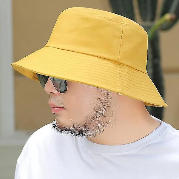 Big Head Man Stor Størrelse Solhatt Herre Sommer Fiskerhatt Voksen Bomull Panama Caps Pluss Størrelse Bøttehatter 52-56cm