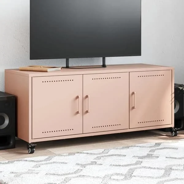 vidaXL TV-möbel, TV-skåp med dörrar, TV-stöd med förvaring för vardagsrum, Rosa 100,5x39x43,5 846645