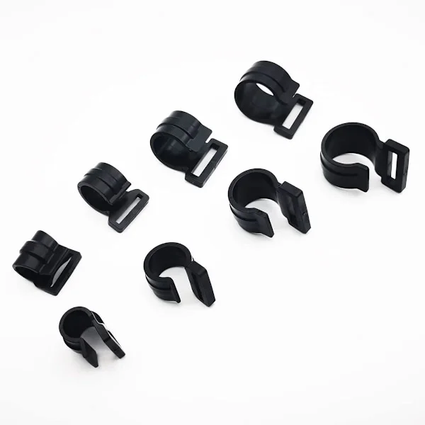 20 stk. Plastik Teltstang Clips 20mm Genanvendelige Sorte C Clips til Fastgørelse af Telt Presenning