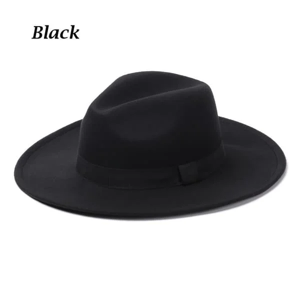Felt Hats for Men and Women, Cowboy Hats, Stage Performances, Dance Parties, Jazz, Panama, Winter and Autumn Black No,