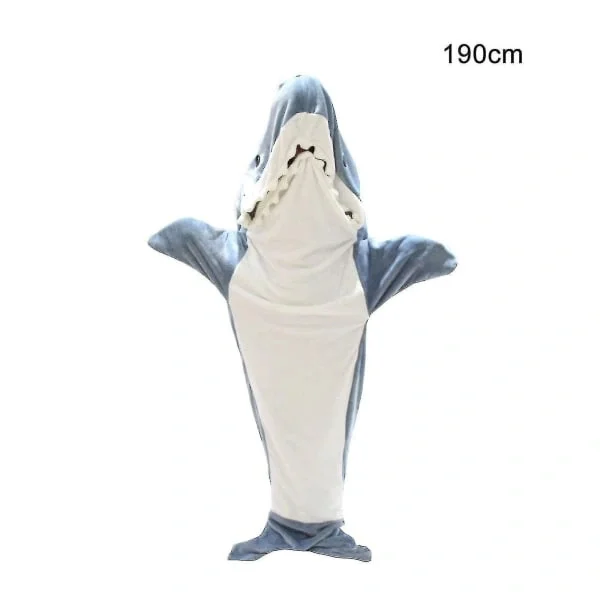 Venalisa Hajfilt Hoodie Vuxen - Haj Onesie Vuxen Bärbar Filt - Hajfilt Supermjuk Mysig Flanell Hoodie Haj Sovsäck 190cm