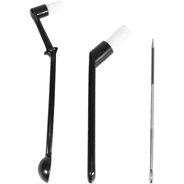 Coffee Machine Cleaning Brush with Spoon Set for Coffee Machine Group Head, 3-pack, Black