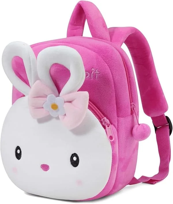 Stylish Backpack for Toddler Girls Cute Plush School Bag for Preschool and Daycare