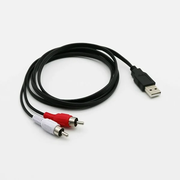 1,5 m USB A Hane till 2X RCA Phono Hane AV-kabel Sladd PC TV Aux Ljud Video Adapter