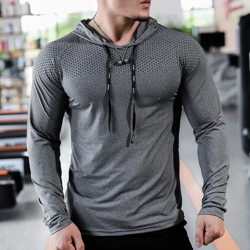 AliExpress - Männer Sport T-shirts Hoodie Fitness Lauf Shirts Tops Langarm Workout Männlich Tops T Sportwear Training Sweatshirt Männer
