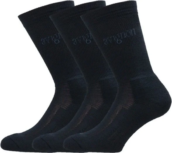 Avignon Terry Merinoull Tursokker 3-pack Svart