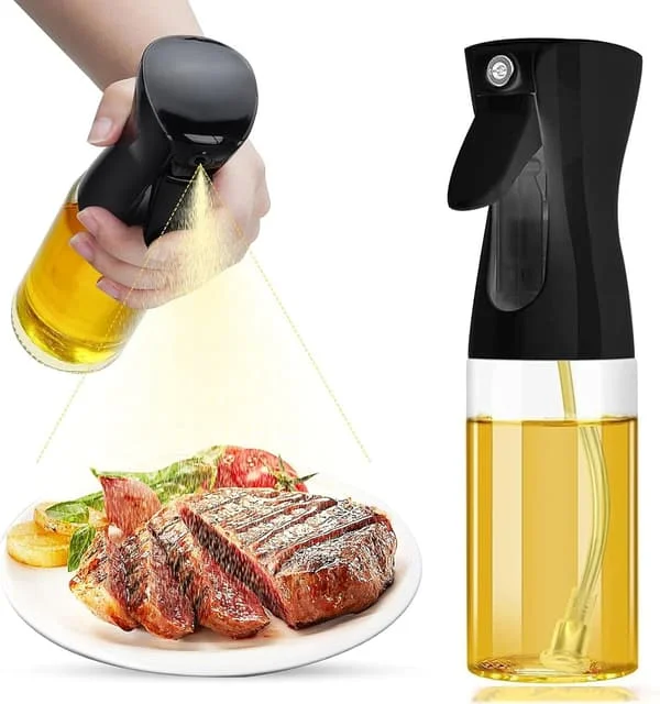 Mini oljespruta, bärbar och liten oljespruta, 200 ml, oljespruta i glasmaterial (svart)