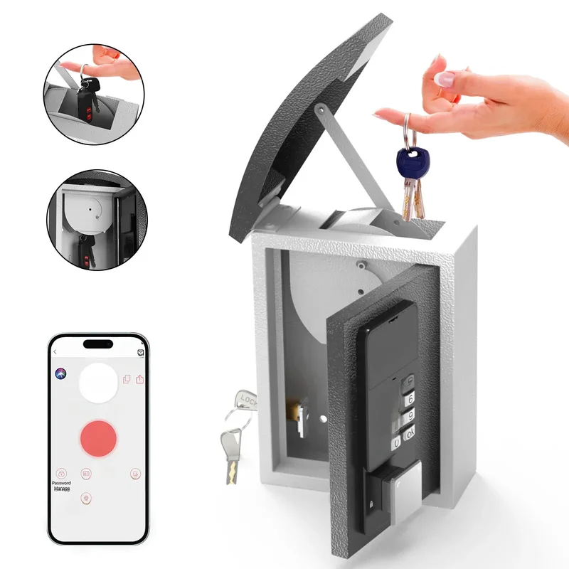 AliExpress - Passwort Smart Key Lock Box Wand halterung mit Key Drop Slot Smart Key Safe otp/App Bluetooth/fester Code/Key Unlock Key Aufbewahrung 