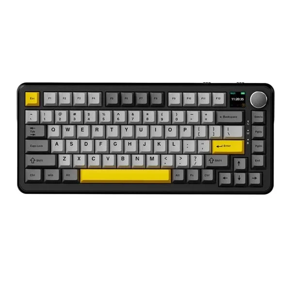 Ajazz AK820 MAX PLUS mekanisk tastatur / trådløst RGB-tastatur / 75 % gamingtastatur - svart