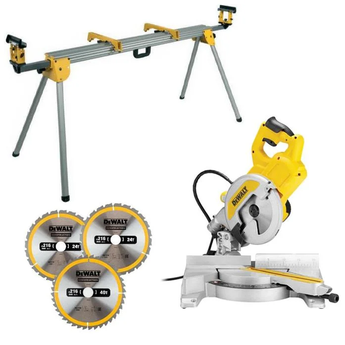 Dewalt DWS777SE Kap- och gersåg med sågbänk, Stationära verktyg