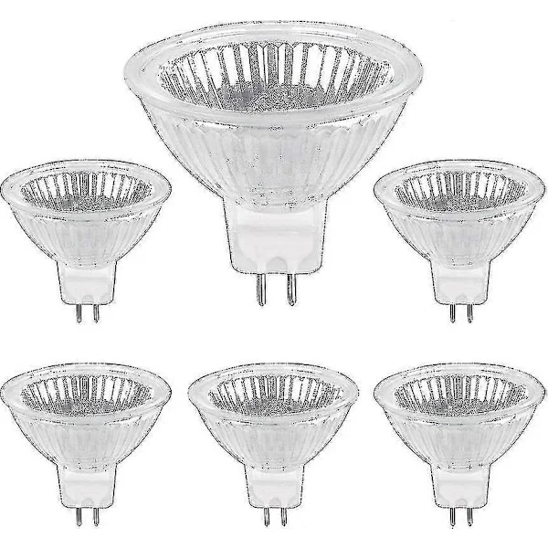 【BQ】Halogenlampa Gu5.3 50w 12v, 800lm Varmvit 2700k Dimbar, Halogen Spotlight Lampa Mr16, Förpackning Med 6 [JKW]
