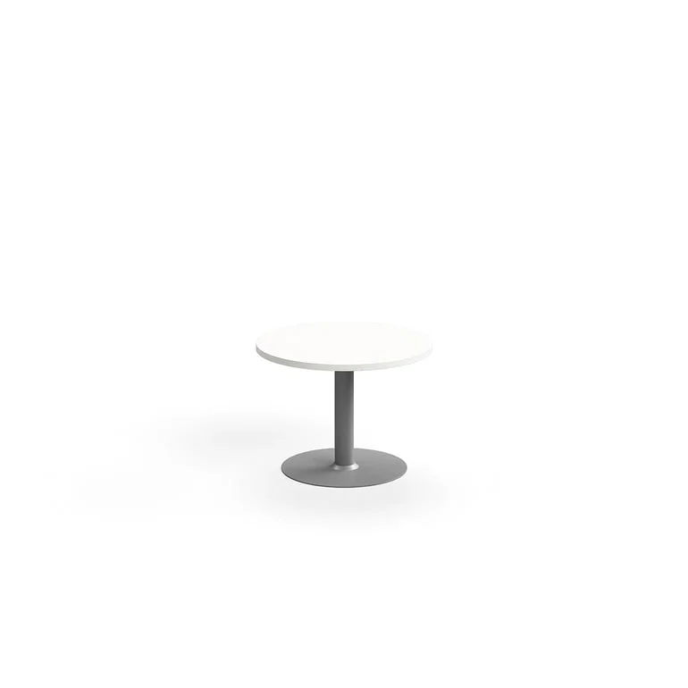 Beistelltisch VERTICUS, Ø700x500 mm, Weiß/Silber