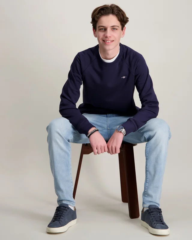 GANT SHIELD C-NECK Blå Genser Gutt - Kids Brand Store