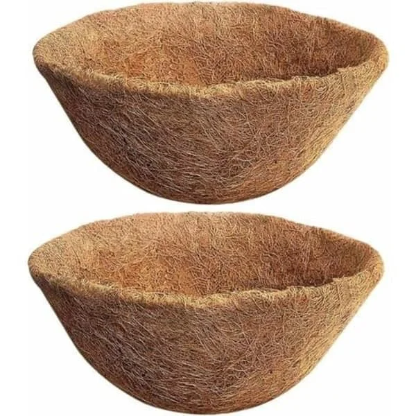 2-pakning Naturliga kokosfiber blomsterpotter 35 cm hengende kurv for blomsterpotter Kokosfibererstatning for planting