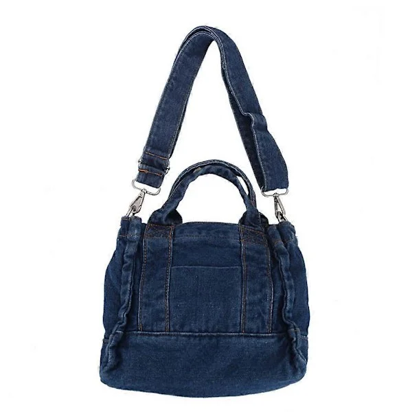 Multifunctional Soft Denim Pocket Shoulder Bag Women Shoulder Bag Shopper Dark blue