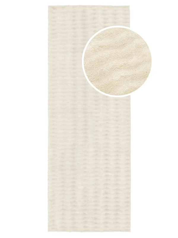 Washable Tide Cream White Runner Rug Small Oeko-Tex