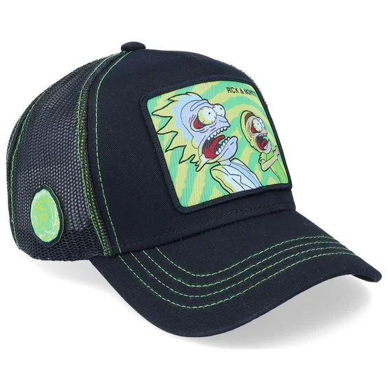 Capslab - Noir trucker Casquette - Rick & Morty Black Trucker @ Hatstore