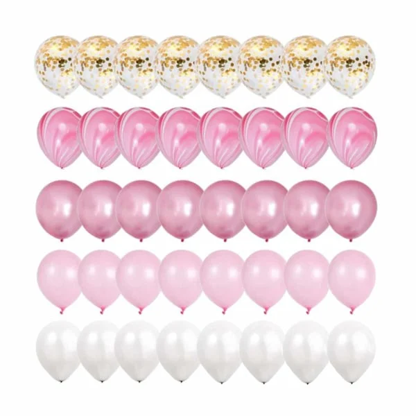 40-pak Balloner Rosaguld Konfetti Balloner 31cm Fødselsdag pink