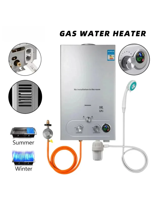AliExpress - Chauffe-eau instantané portable SIHAO 6L 8L 10L 12L 16L 18L GPL, chauffe-eau sans réservoir mural au gaz propane GPL avec affichage 