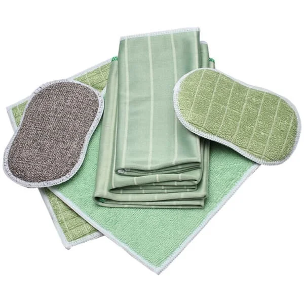 Set med 6 bambu mikrofiberdukar - Rengör och polera alla släta och känsliga ytor - glas, kaross, glaskeramik, glasögon, skärmar
