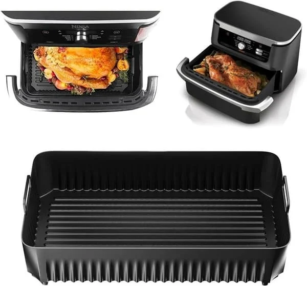 【HT】Airfryer-tillbehör, airfryer-form för Ninja Foodi Flex 10.4 L AF500EU, silikon airfryer-tillbehör, silikon airfryer-form
