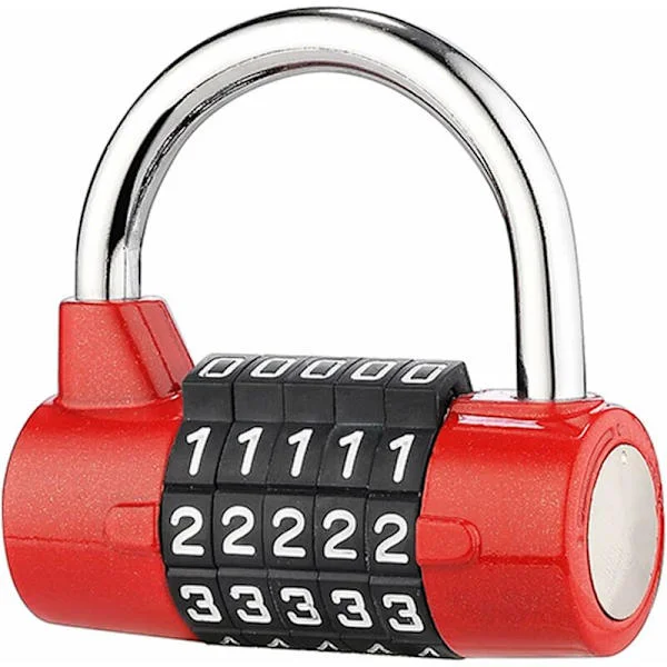 Kombinationslås, 5-cifret nulstillelig kode, holdbar, kompakt, nem at installere og bruge, pengeskab, pengeskab, fitnessrum, hegn, værktøjskasse,