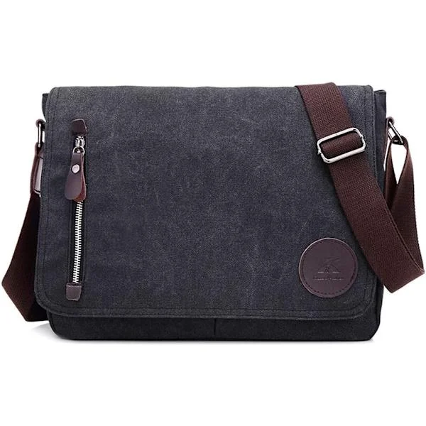 [RM]Canvas Shoulder Bag Messenger Bag For Men Women, Vintage Shoulder Bag For Work School Travel
