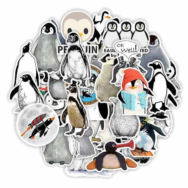 50 st Penguin-klistermärken för vattenflaska Laptop Skateboard Bagage Gitarr Bil Motorcykel Cykel Vinyl Vattentät Penguin Sticker Pack Lämplig för 