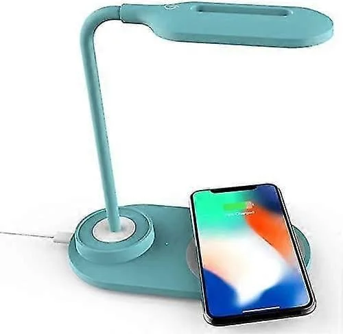Skrivebordslampe Multifunksjonell Lampe Trådløs Lader Skrivebord Bordlampe LED-plate Trådløs Hurtiglading Soverom-FA-