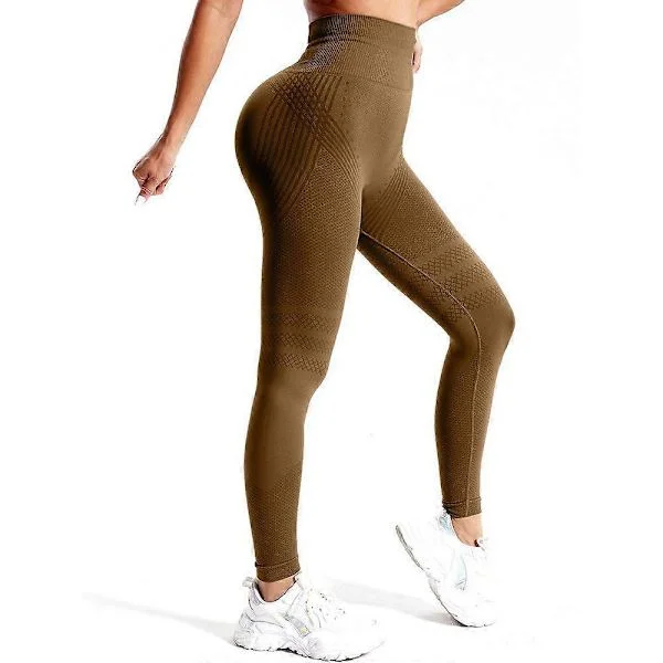 Cellulite 3D Leggings, Høyt Liv, Rumpe-løftende Magekontroll, Anti-Cellulitt Leggings for Trening Kaffe Kaffe, CJY Kaffe Kaffe Coffee-FS-