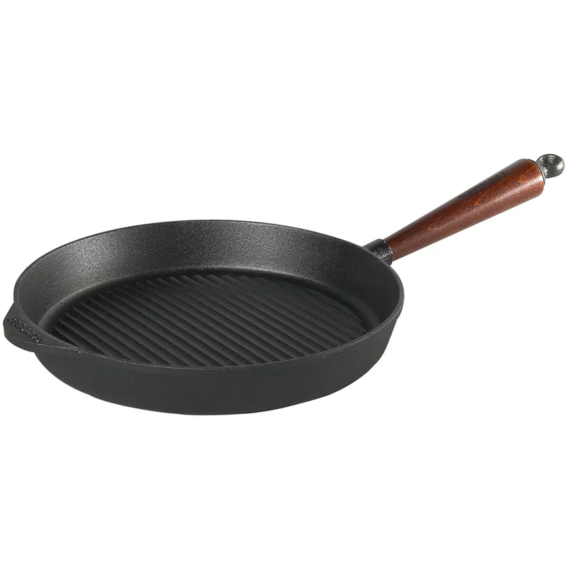 Skeppshult Grillpanna Gjutjärn 28 cm Trähandtag | Matlagning > Kokkärl & Stekpannor > Stekpannor > Grillpanna | Bagaren och Kocken