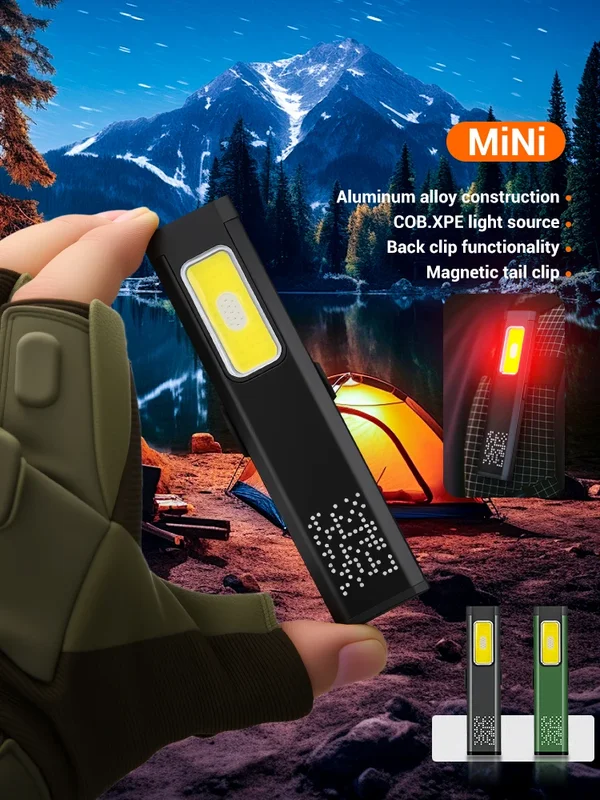 AliExpress - Mini lampe torche LED rechargeable portable, lampe de poche de travail extérieure étanche avec poignée magnétique, lampe de poche LED 