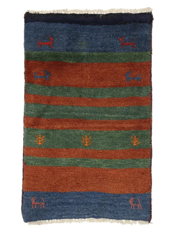 Orientalisk Gabbeh Matta 50X80 Svart/Mörkröd (Ull, )