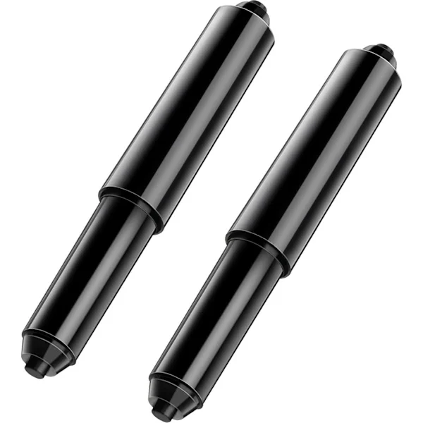 Sett med 2 – Toalettpapirholder Spindler – Erstatningsstenger – Uttrekkbare – Plast – Fjærbelastede – Baderomsutstyr – 15,5 x 2,2 cm – Svart