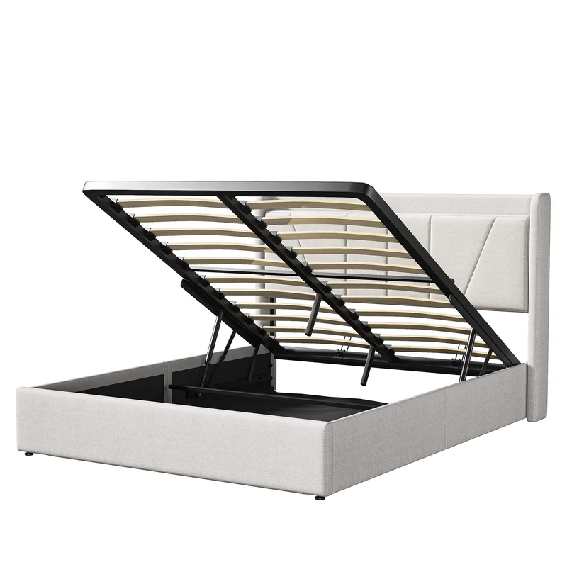 AliExpress - Anajqaqia 140×200/160×200 cm gepolstertes Doppelbett, hydraulisches Bett mit Stauraum und Lattenrost, Kopfteil mit USB-Anschluss