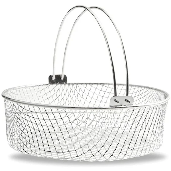 Airfryer Basket, Steaming Basket, 304 Stainless Steel Basket for Airfryer, Airfryer Accessories 8-inch Basket
