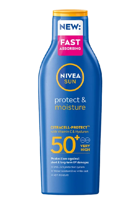 NIVEA Protect & Moisture Sun Lotion SPF 50+ Solskydd solvård Unisex 200ML